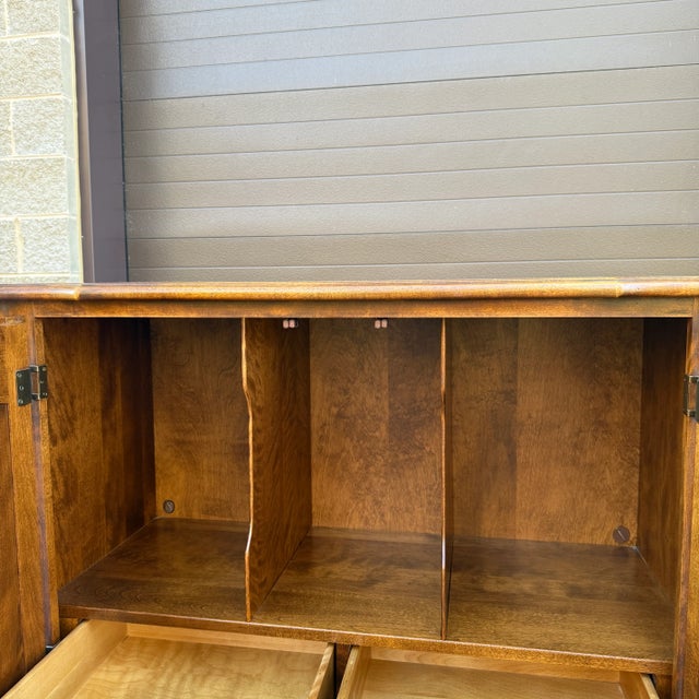 Brown 1980s Ethan Allen Country French Solid Birch 6 Drawer Highboy Armoire Dresser (26-5305 Fruitwood) For Sale - Image 8 of 18