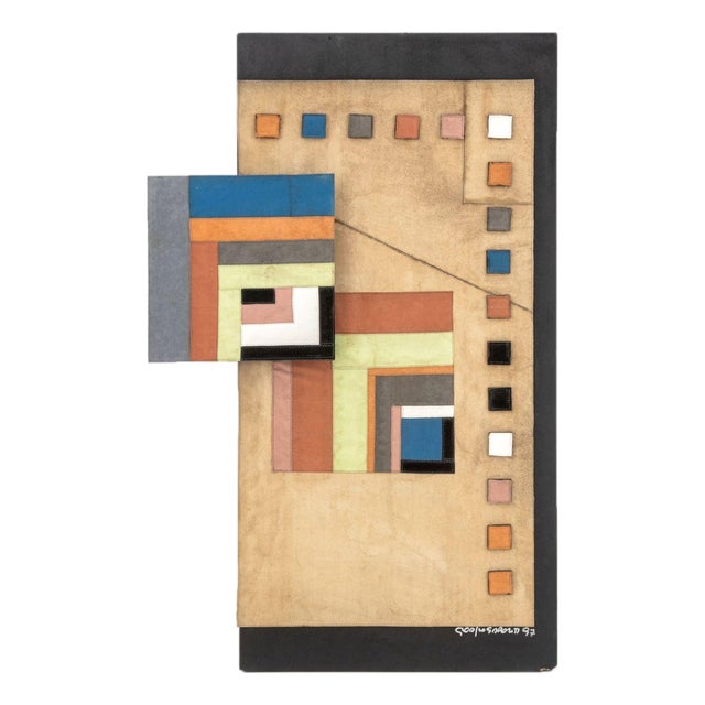Giorgio Saporiti Geometric Suede Tapestry For Sale