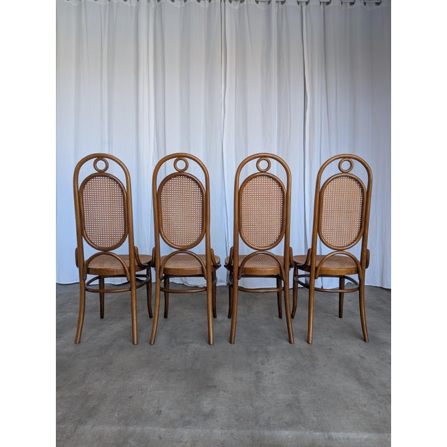 Mid-Century Modern Bentwood Cane Dining Chairs, 1970s, Set of 4 For Sale - Image 9 of 18