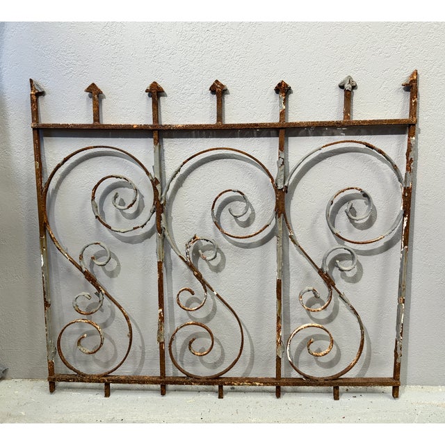 American Wrought Iron Painted Gate Panel For Sale - Image 3 of 4
