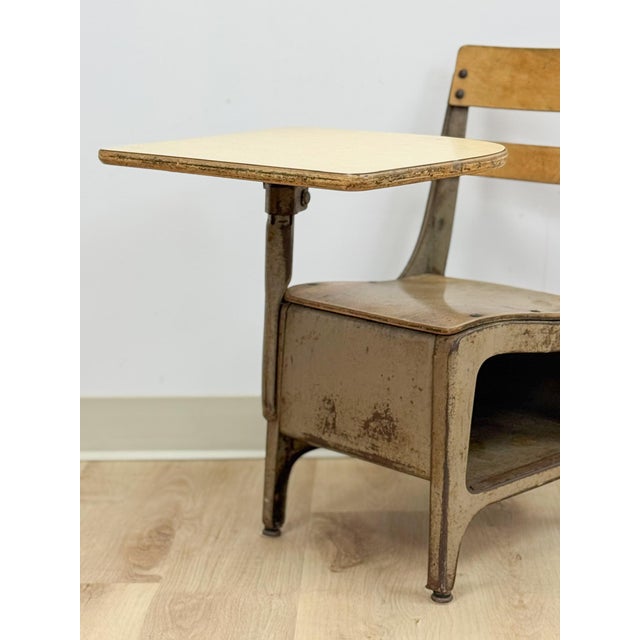 This charming antique industrial kids school desk is a wonderfully nostalgic and characterful vintage find. The classic...