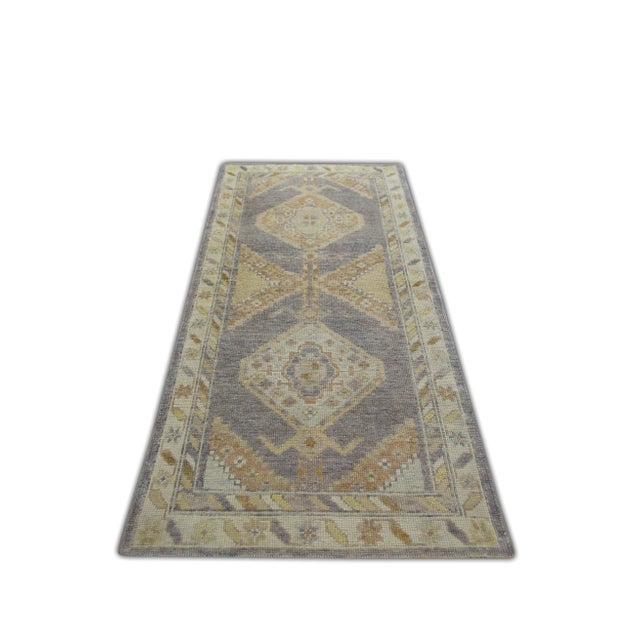Modern Turkish Oushak Rug 3'1" x 6'8" For Sale In Houston - Image 6 of 7