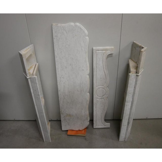 White Fireplace Frame in White Marble, Early 1900s For Sale - Image 8 of 18