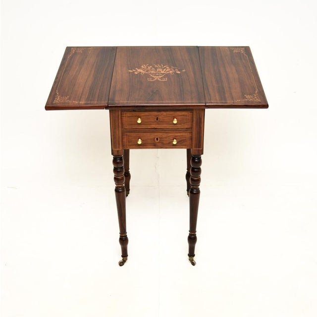 Victorian Drop Leaf Side Table, 1860s For Sale - Image 4 of 13