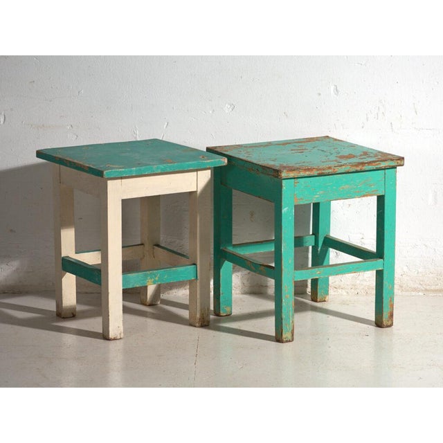 Bedside Tables in Pine Wood, Central Europe, 1940, Set of 2 For Sale - Image 3 of 12