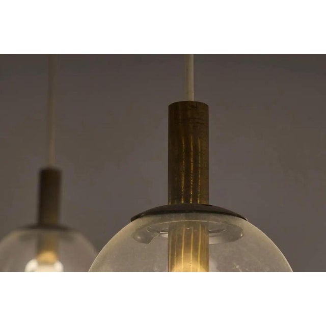 Mid-Century Modern Chandelier in Metal and Patinated Brass, 1950s For Sale - Image 11 of 15