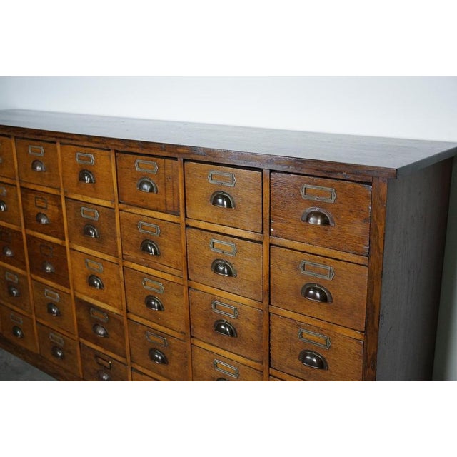 Large German Industrial Oak Apothecary Cabinet or Chest of Drawers, 1930s For Sale - Image 14 of 18