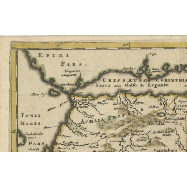 Antique Map of the Peloponnese Peloponnesus by Cluver, 1697 For Sale - Image 5 of 9