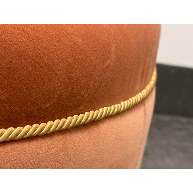 Peach Jennifer Taylor Home Yolanda Velvet Ottoman For Sale - Image 8 of 12