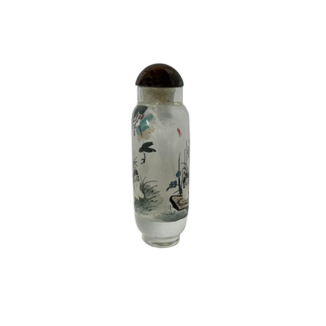 Chinese Chinese Inside Oriental Scenery Cats Graphic Glass Art Bottle For Sale - Image 3 of 7