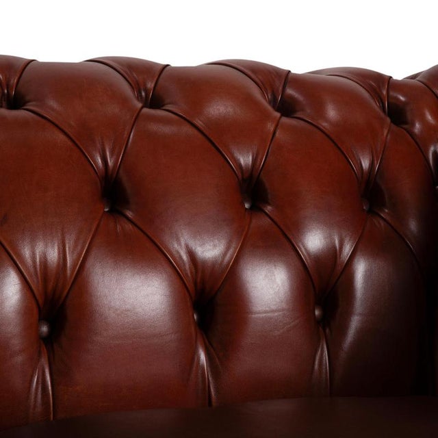 Vintage Chesterfield Leather Three-Seater Brown Sofa For Sale - Image 6 of 16