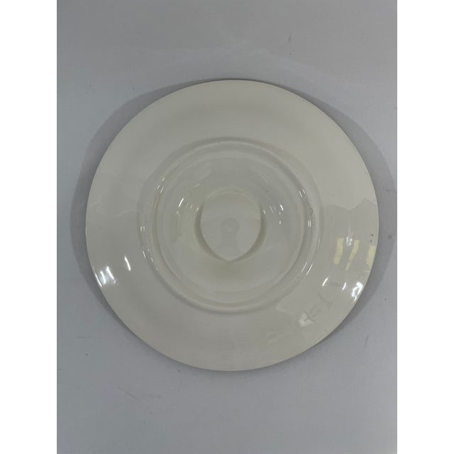 1930s French Longchamp Green and White Majolica Oyster Plate For Sale - Image 11 of 16