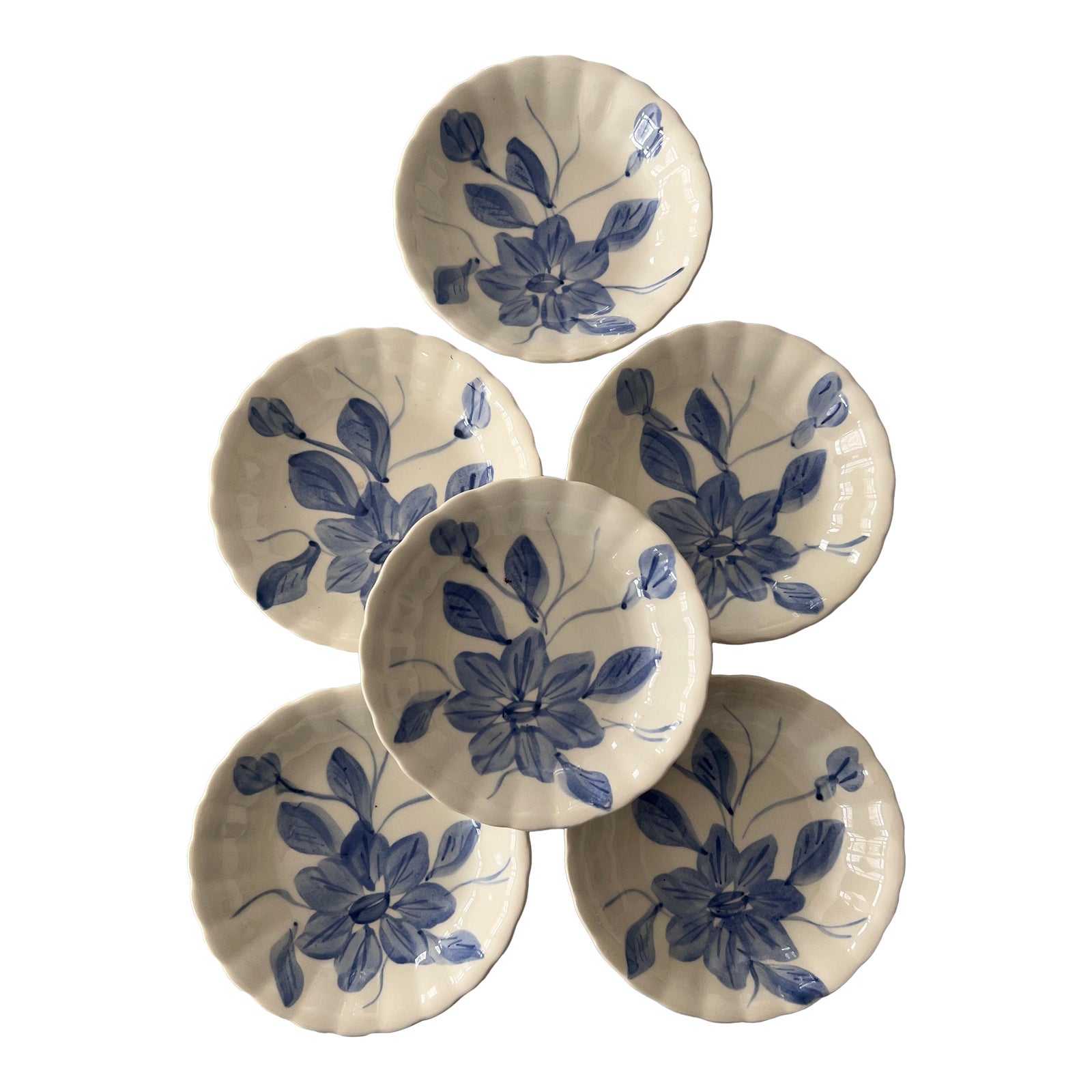 Antique Blue Ridge Southern Potteries Hand Painted Blue and White ...