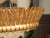 A Spanish vintage crown semi-flush gilt metal chandelier from the mid-20th century with leaf motifs, two bulbs and frosted...