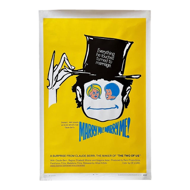 Movie Poster for French Movie: "Marry Me! Marry Me!", 1969 For Sale