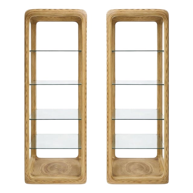 1970s Organic Modern Pencil Bamboo Crespi Style Etageres Shelves Bookcases - Pair For Sale