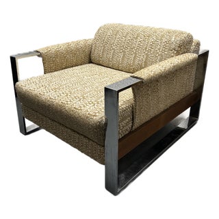 Mid-Century Danish Modern Attributed to Adrian Pearsall Chrome Craft Associates Lounge Chair For Sale