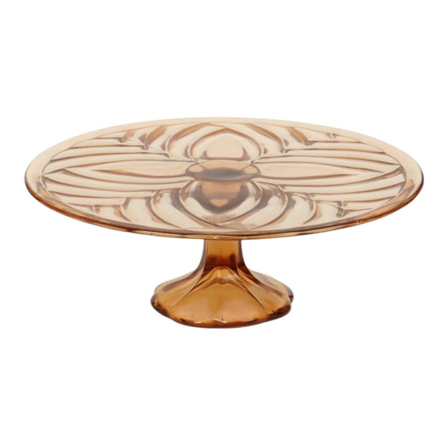 Art Deco Amber Cake Plate from Val Saint Lambert, 1930s For Sale - Image 14 of 14