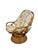 Vintage Rattan Swivel Rocker Lounge Chair With Tufted Floral Cushions For Sale - Image 12 of 15