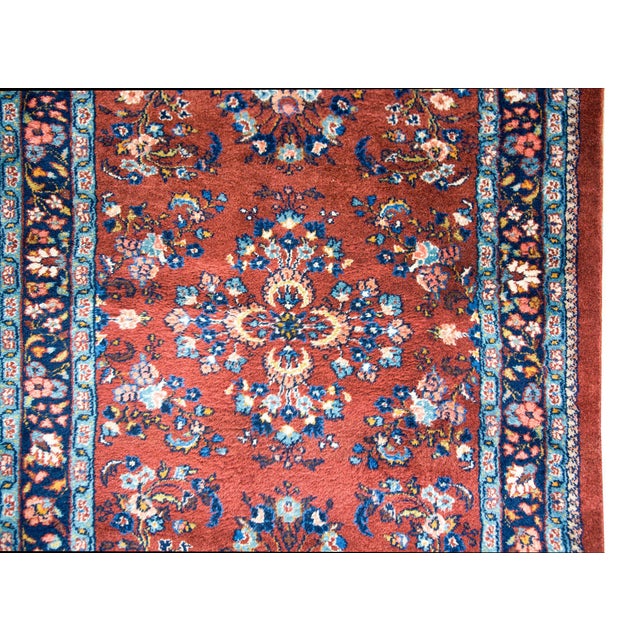 Burgundy Mid-20th Century Persian Sarouk Runner For Sale - Image 8 of 15