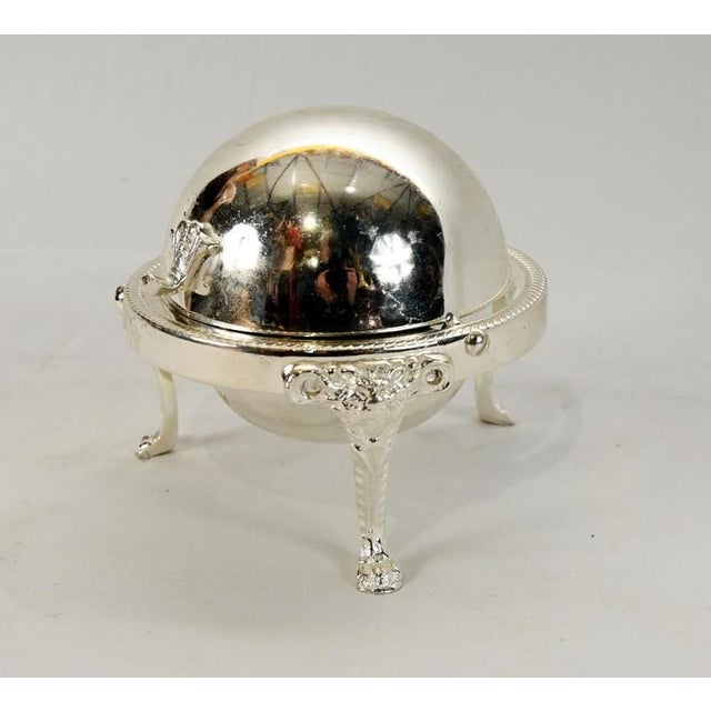 Elegant French silver plated ashtray of circular form Fitted with a removable domed lid for a clean, refined look Interior...