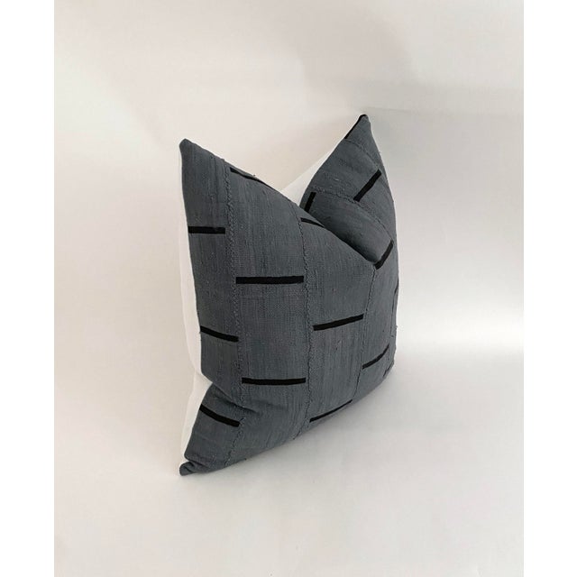 Gray Mali Mud Cloth Textile Pillow For Sale - Image 4 of 6