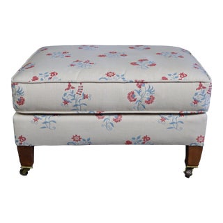 Mid Century Floral Footstool For Sale
