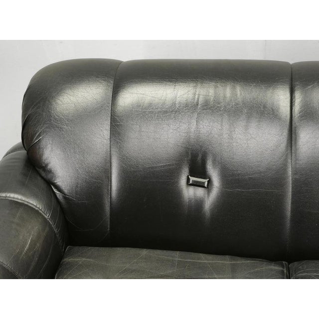 Wood Italian 2-Seater Sofa in Chrome and Leatherette by Adriano Piazzesi, 1970s For Sale - Image 7 of 18
