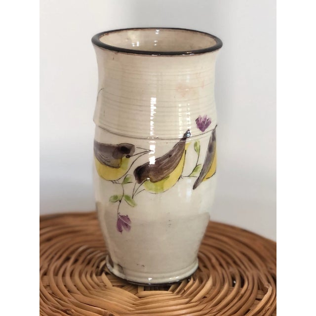 Vintage Handcrafted French Pottery Vase-Signed For Sale - Image 4 of 10