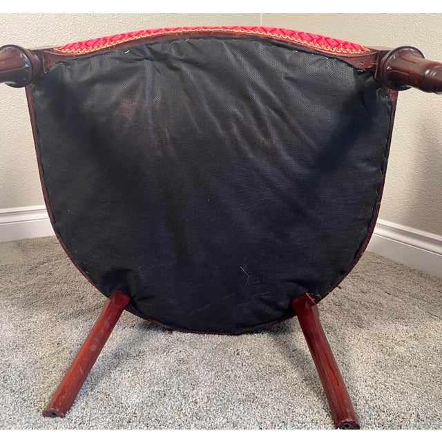 Edwardian Mahogany Barrel Back Conversation Chair, Circa 1900 For Sale In Seattle - Image 6 of 8