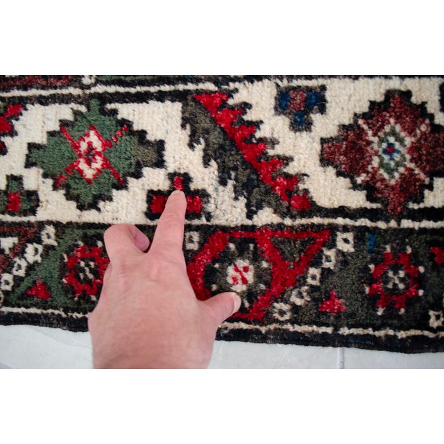 1960s Authentic Turkish Rug, Red & Indigo Wool Carpet, Hand-Spun Anatolian Rug, Sustainable Antique Rug For Sale - Image 14 of 16