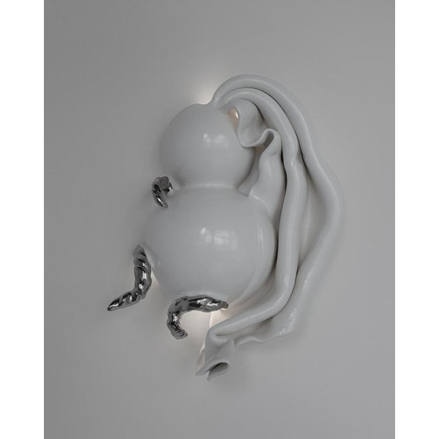 Paestrum ceramic wall light by lucile gracile dimensions: d 42 x w 35 x h 15 cm materials: glazed ceramic, platinum. All...