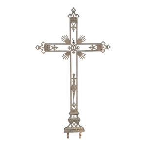 Early 20th Century French Early Iron Cross With Crown, Snake and Dagger Detail
