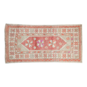 Vintage Distressed Oushak Rug Runner - 2'7" x 4'11"