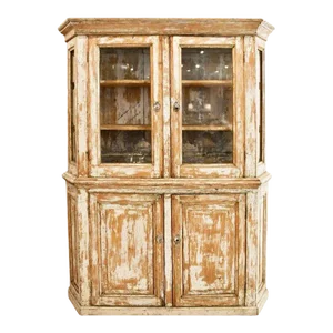 18th Century French Buffet Deux Corps With Original Scraped Patina