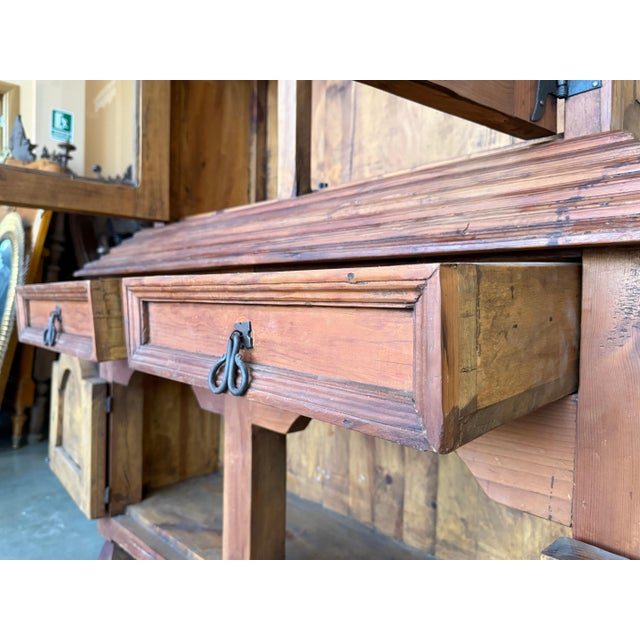 Early 20th Century Rustic Cabinet or Cupboard in Solid Oak with Glass Front For Sale - Image 13 of 18
