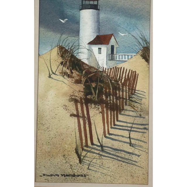 Paper Vintage Donald Allen Mosher 'Rockport Lighthouse' Painting - Straitsmouth Light? For Sale - Image 7 of 11