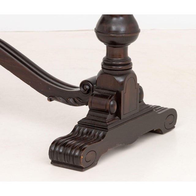 19th Century Renaissance Revival Mahogany Trestle Table For Sale - Image 5 of 8