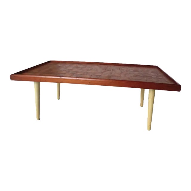 Rustic Modern Low Side / Breakfast Matchstick Mid Century Table by Thomas B. McAulay 1971 Folk Arts For Sale