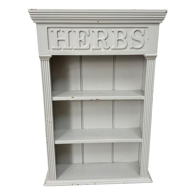 Vintage Herb Spice Rack in Wood For Sale