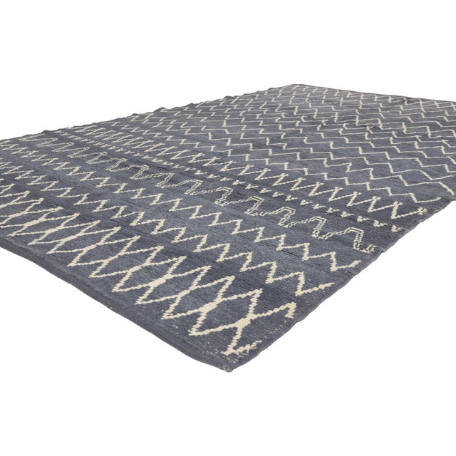 53452 Contemporary Turkish Moroccan Rug, 06'02 x 09'06. The Woven Lexicon: A Contemporary Moroccan Masterpiece of Nomadic...
