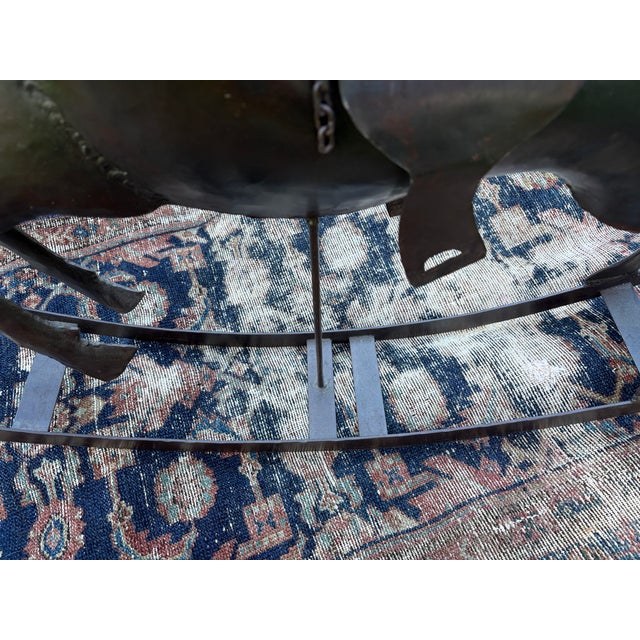 Vintage Handcrafted Hammered Metal Rocking Horse Sculpture For Sale - Image 16 of 18