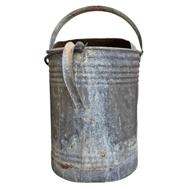 Collection of Five Belgian Zinc Watering Cans on Custom Wall Mounts For Sale - Image 13 of 14