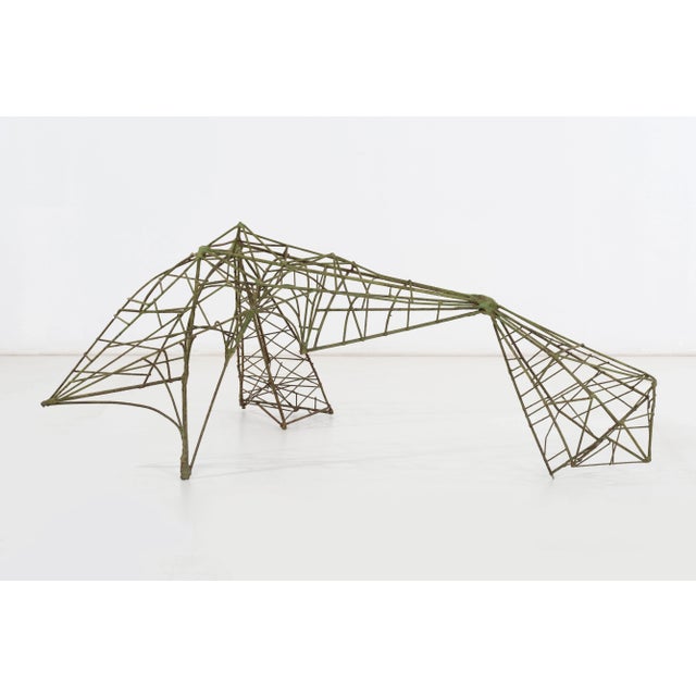 Florence Resnikoff welded steel sculpture. Abstract form welded metal with patina. Known for her jewelry designs...