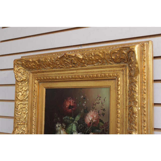 Traditional Artist Signed Framed Still Life Oil Paint on Canvas For Sale - Image 3 of 16
