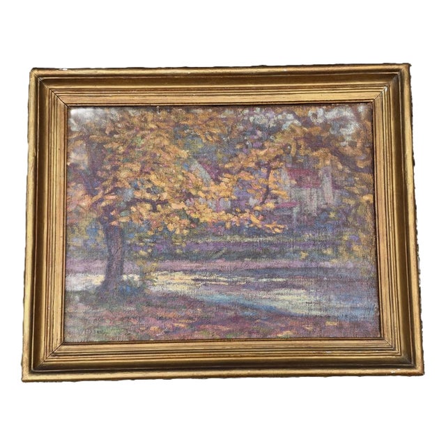Charles Louis Auguste Weisser, Village Landscape, Late 19th Century, Oil on Canvas, Framed For Sale