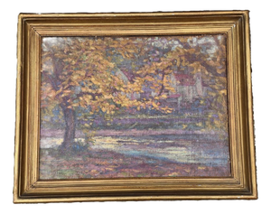 Charles Louis Auguste Weisser, Village Landscape, Late 19th Century, Oil on Canvas, Framed