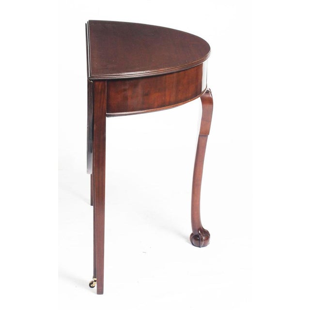 Victorian Mahogany Demilune Tea Table, 19th Century For Sale - Image 10 of 13