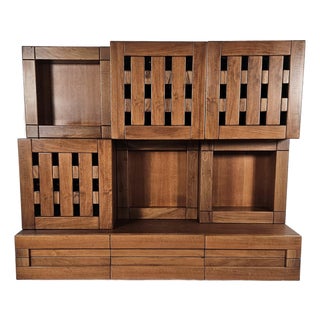 Plato Sideboard in Solid Walnut Wood by Ferdinando Meccani, 1969 For Sale