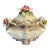 Vintage Italian Capodimonte Ceramic Covered Dish With Sculpted Roses For Sale